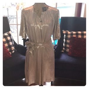 NWOT Anthropology Gold and Silver Large Dress
